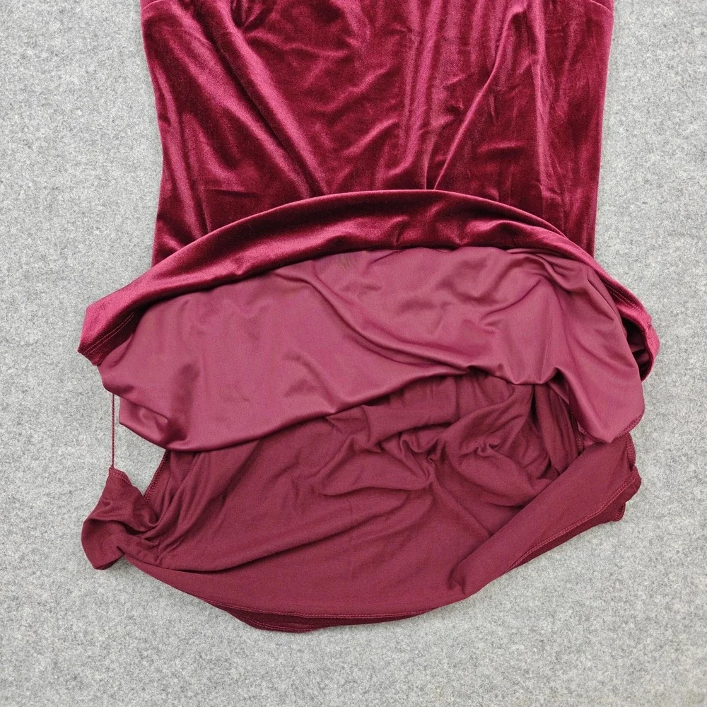 Boden‎ Dress Womens 8L Tall Red Velvet Cowl Neck Sheath Knee Length New
